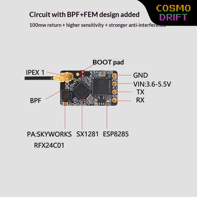 Drone Rc2 - Récepteur Hot BAYCK Expresslrs Elrs 2,4