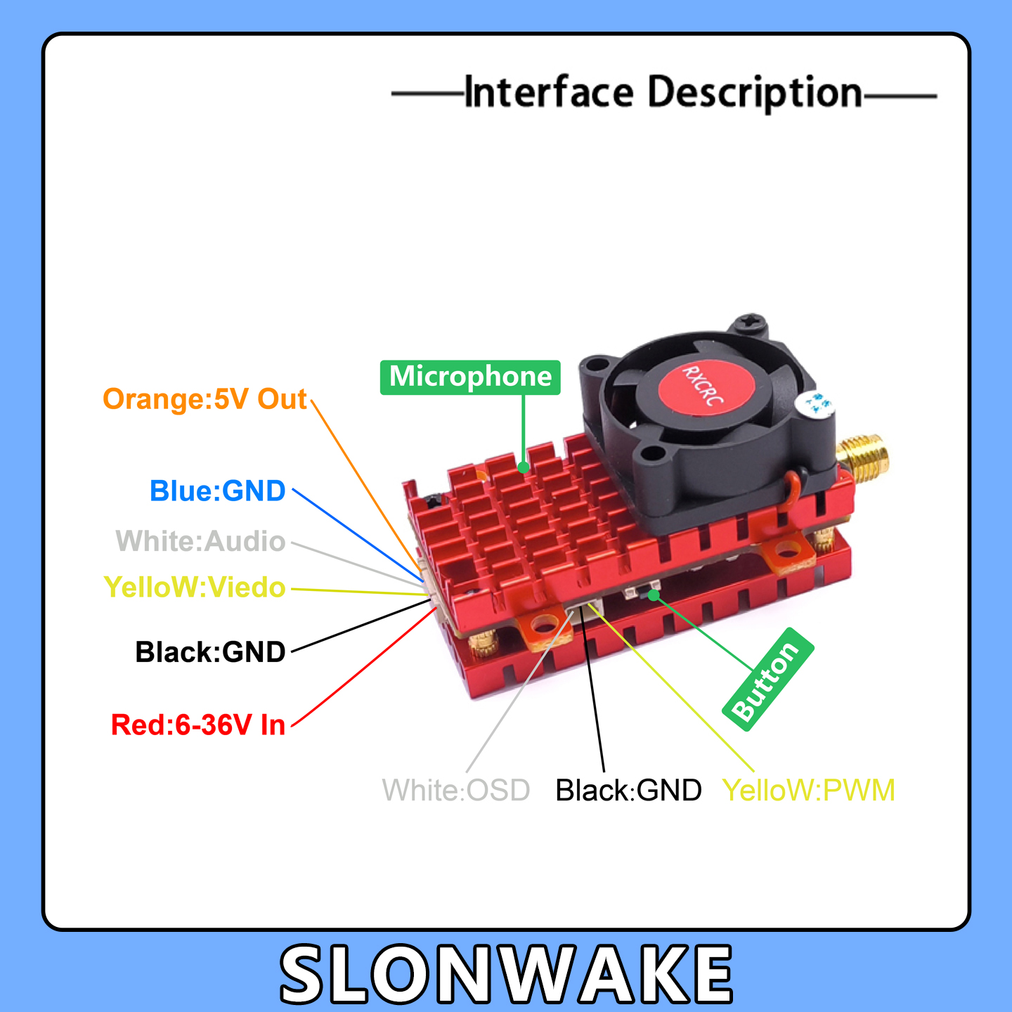 SLONWAKE 5.8G 2W VTX FPV 1800T - Drone Z avis et prix