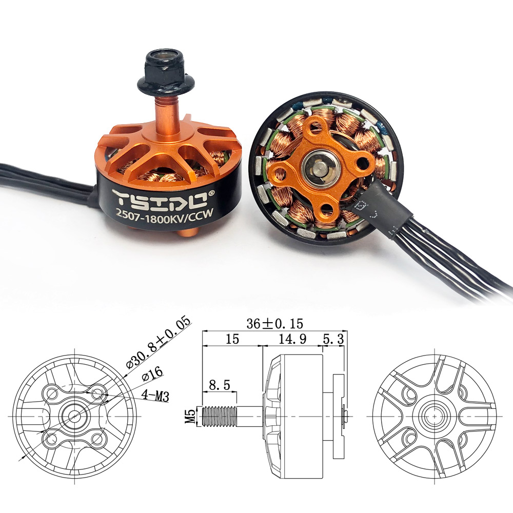 YSIDO 2507 1800KV 3-6S moteur  - Drone Frame 5 Inch avis et prix